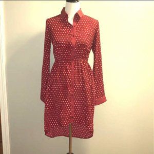 Xhilaration Red and White Polka Dot Dress - Large